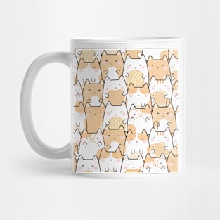 Kawaii Cute Cats Pattern Orange Mug